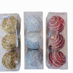 КОЛЕДНА УКРАСА 8см 3бр DP-7818