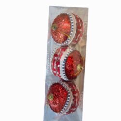 КОЛЕДНА УКРАСА 8см 3бр DP-7825